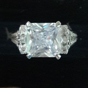 925 sterling silver white sapphire ring